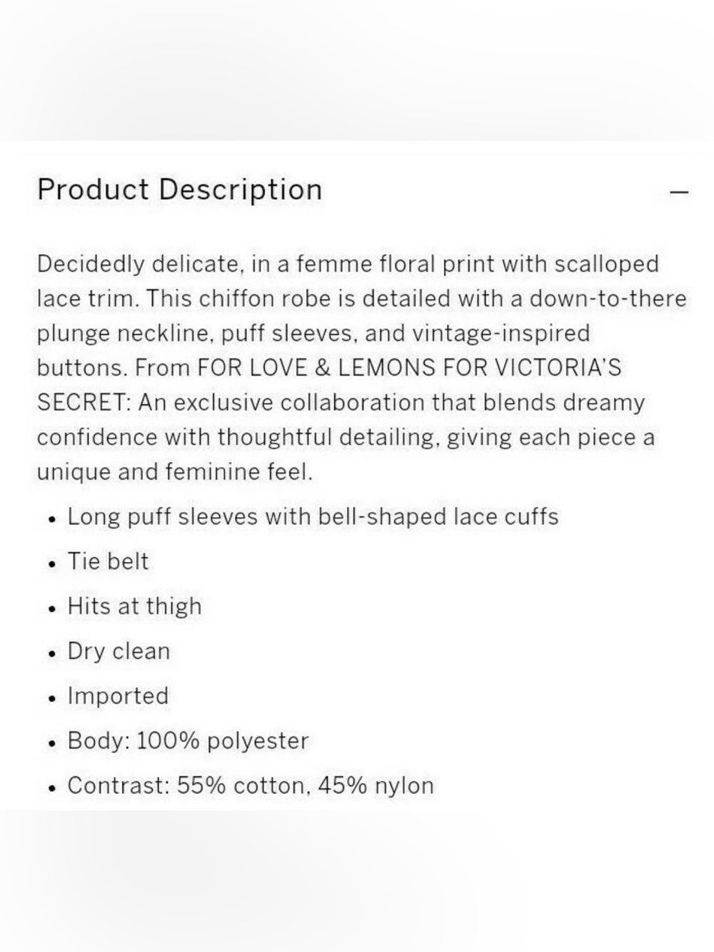 FOR LOVE & LEMONS Melrose White Floral Robe Victorias Secret Women L Feminine - Picture 8 of 11